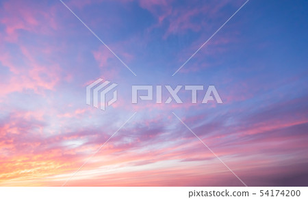 Beautiful sunset clouds in pink colors 54174200