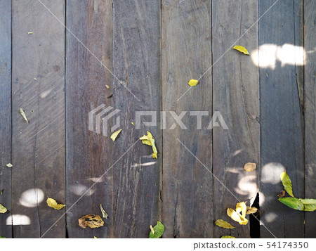 Old floors filled with leaves. 54174350