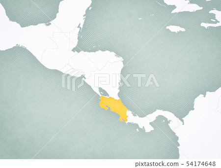 Map of Central America - Costa Rica 54174648