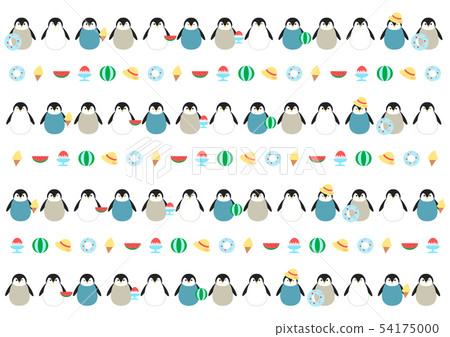 夏天企鵝例證背景樣式 夏天企鵝例證背景樣式 54175000