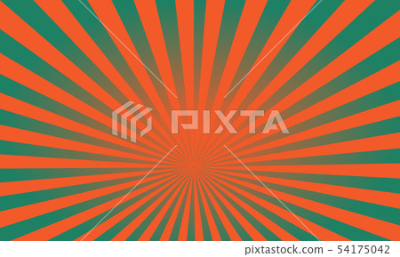 Vector pop art colorful rays background. Green and orange Vector pop art colorful rays background. Green and orange 54175042