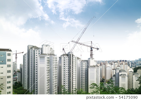 建築和建築,城市背景和起重機 建築和建築,城市背景和起重機 54175090