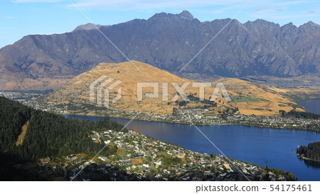 Aerial scene of Queenstown, New Zealand Aerial scene of Queenstown, New Zealand 54175461