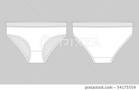 Girls lingerie, underpants. Female white knickers. Girls lingerie, underpants. Female white knickers. 54175559