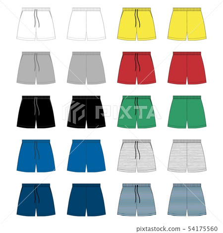 Set of sport shorts pants design template. 54175560