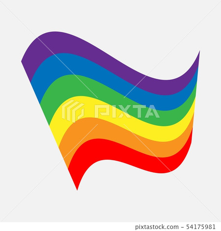 LGBT rainbow flag. Waving pride sign banner. Lifestyle logo illustration 54175981
