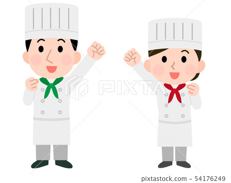 Occupation cook cook male and female no line illustration 54176249