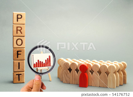 Business chart with the word Profit near the team. Business chart with the word Profit near the team. 54176752