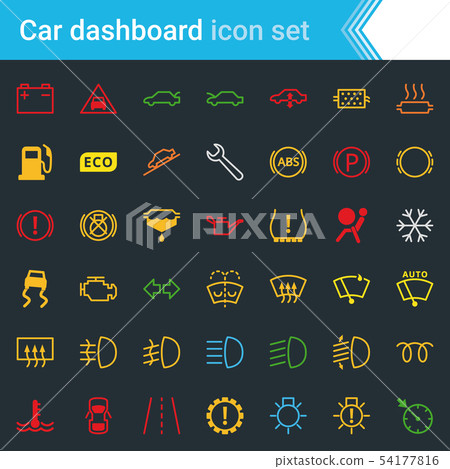 Colorful car dashboard interface and indicators - Stock Illustration ...