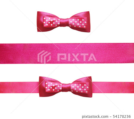 Set of pink silk ribbon and bow Set of pink silk ribbon and bow 54178236