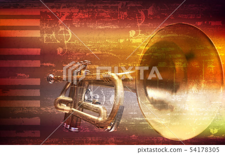 abstract grunge background with trumpet abstract grunge background with trumpet 54178305