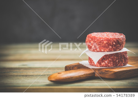 raw burgers - cutlets from organic beef meat 54178389