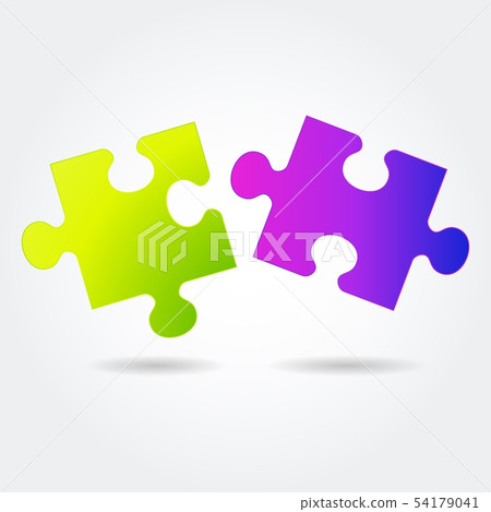 Color bright gradient puzzle icon on a white background. Color bright gradient puzzle icon on a white background. 54179041