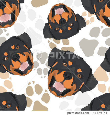 Pattern Dog Paws Rottweiler 54179141