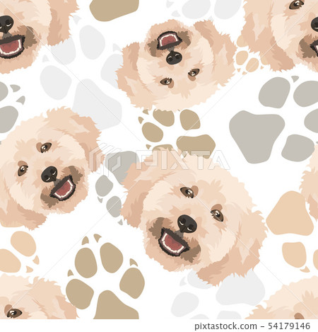 Pattern poodle dog's paws Pattern poodle dog's paws 54179146