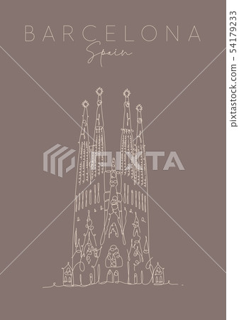 Poster Barcelona Sagrada Familia brown Poster Barcelona Sagrada Familia brown 54179233