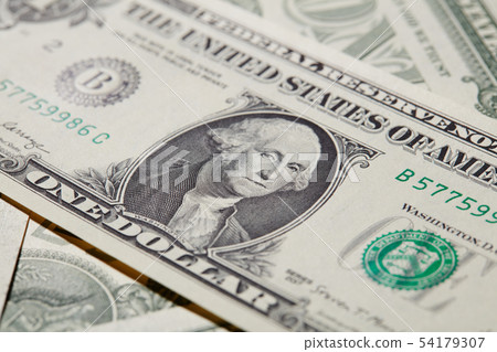 A background with american one dollar bills A background with american one dollar bills 54179307