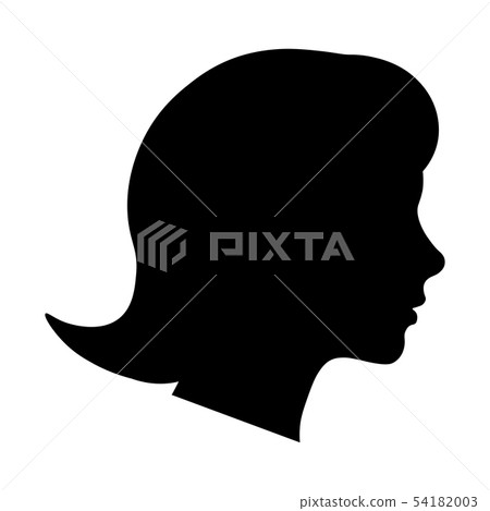 Female head profile silhouette. Black picture isolated on the white background. Vector EPS10 Female head profile silhouette. Black picture isolated on the white background. Vector EPS10 54182003