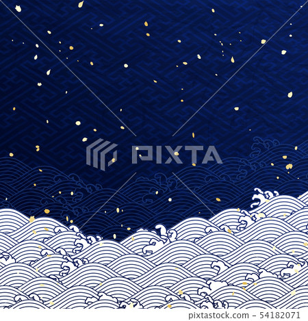 Scarlet wave pattern Japanese style pattern 54182071