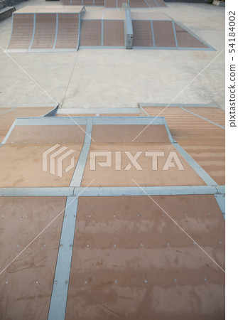 ramps in modern skate park 54184002