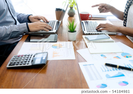 businessman work with friend businessman work with friend 54184981