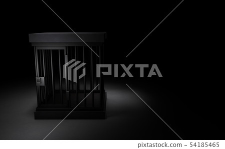 An abstract representing a dark jail isolated 54185465