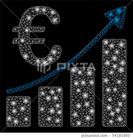 Bright Mesh 2D Euro Bar Chart with Flash Spots - Stock Illustration ...