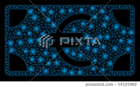 Bright Mesh 2D Euro Banknote with Flare Spots - Stock Illustration ...