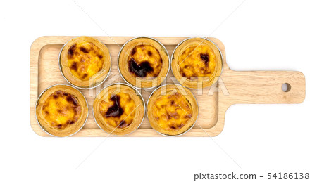 egg tart in aluminum foil cup isolated on white 54186138