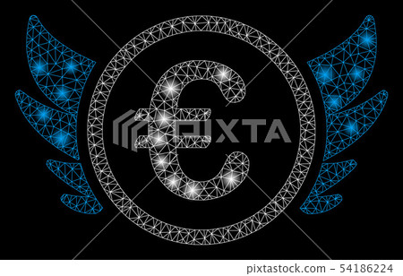 Bright Mesh Wire Frame Euro Angel Investment with Flare Spots 54186224