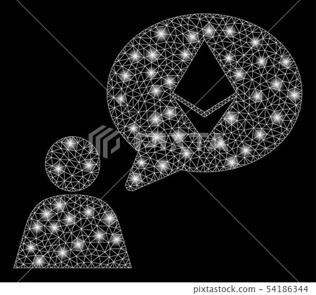 Bright Mesh Network Ethereum Thinking Person with Flare Spots 54186344