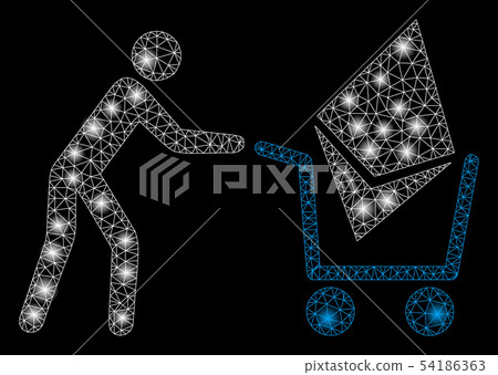 Bright Mesh Carcass Ethereum Shopping Cart with Flare Spots 54186363