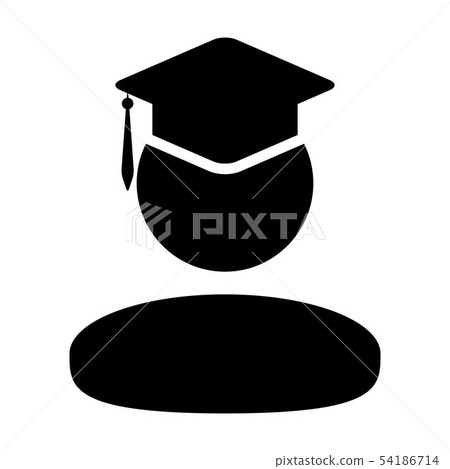 Graduation icon vector male student person profile 54186714