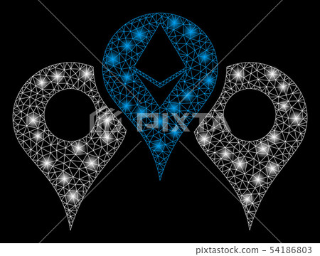 Ethereum Cursor Bright Mesh 2D Ethereum Map Pointers with Flash... - Stock Illustration ...