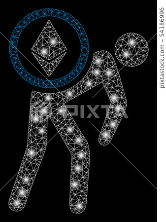 Bright Mesh 2D Ethereum Courier Man with Flare Spots 54186996
