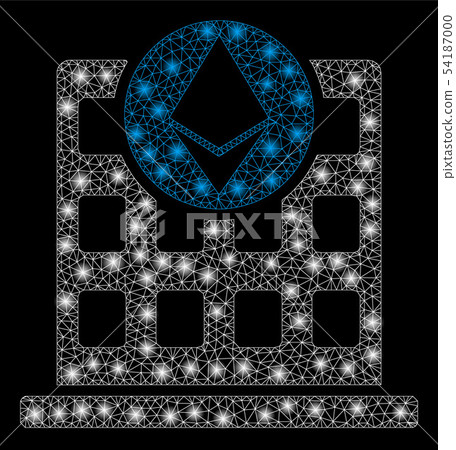 Bright Mesh Carcass Ethereum Corporation Office with Light Spots 54187000