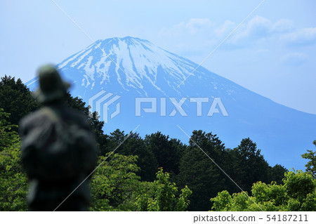 Chichibunomiya Memorial Park Chichibunomiya bronze statue Mt. Fuji Chichibunomiya Memorial Park Chichibunomiya bronze statue Mt. Fuji 54187211