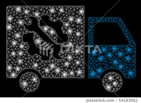 Bright Mesh 2D Equipment Truck with Flash Spots Bright Mesh 2D Equipment Truck with Flash Spots 54187602