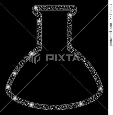 Bright Mesh 2D Empty Rounded Retort with Flare Spots Bright Mesh 2D Empty Rounded Retort with Flare Spots 54187805