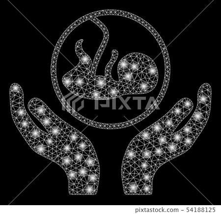 Bright Mesh Network Embryo Care Hands with Flare Spots Bright Mesh Network Embryo Care Hands with Flare Spots 54188125