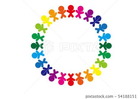 Background material, illustration, image, circle of people, world peace, teamwork, handshake, cooperation, business, love to hold hands, free 54188151