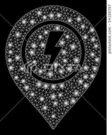 Bright Mesh 2D Electric Marker with Flash Spots - Stock Illustration ...