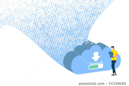 Online Cloud Backup Service Flat Vector Concept 54189089