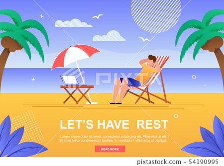 Cartoon Banner With Inspiration Lets Have Rest Stock