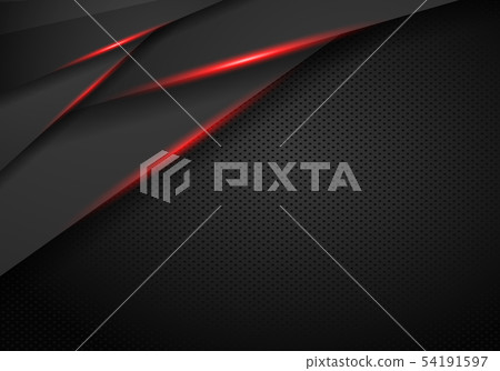 Abstract metallic black on Red frame design 54191597