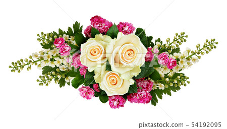 Roses, bird-cherry tree flowers and hawthorn 54192095