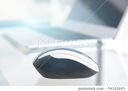 Computer wireless mouse on glass Computer wireless mouse on glass 54192643