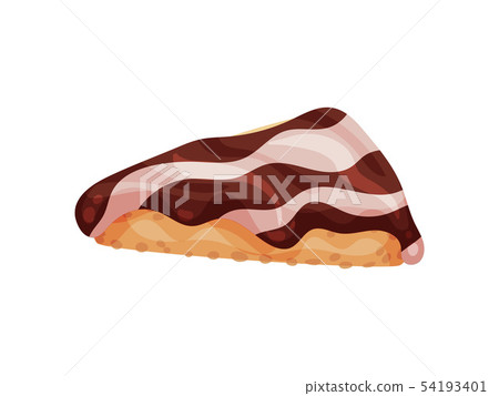 Chocolate nut on a piece of bread. Vector illustration on white background. Chocolate nut on a piece of bread. Vector illustration on white background. 54193401