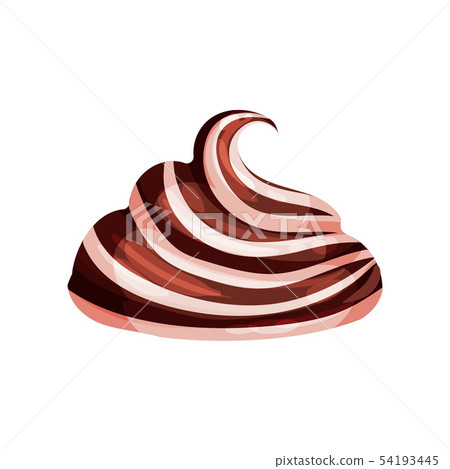 Chocolate Hazelnut paste in the form of mountains. Vector illustration on white background. Chocolate Hazelnut paste in the form of mountains. Vector illustration on white background. 54193445