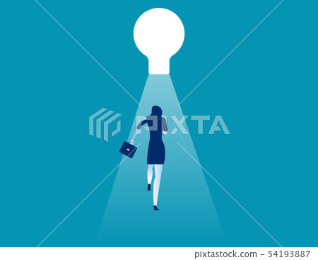Business people running towards for outdoor. Business people running towards for outdoor. 54193887